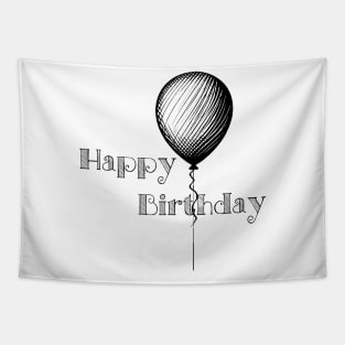 Happy Birthday (Classic) with Black Lettering Tapestry