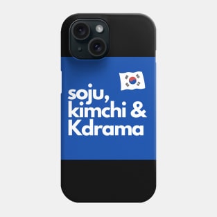 Soju Kimchi and Kdrama with South Korean Flag 2 Phone Case