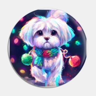 Cute Maltese Dog Drawing Pin