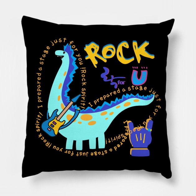 rock spirit, dinosaur Pillow by zzzozzo