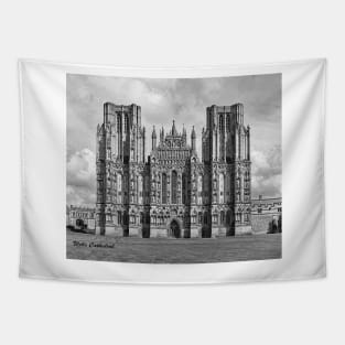 Wells Cathedral in Black and white Tapestry