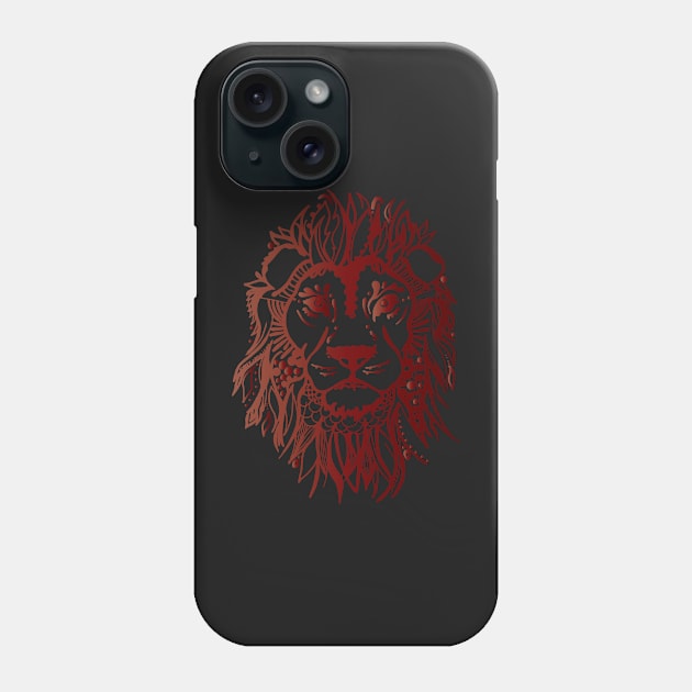 fierce_lion_red Phone Case by kk3lsyy