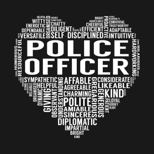 Police Officer Heart T-Shirt