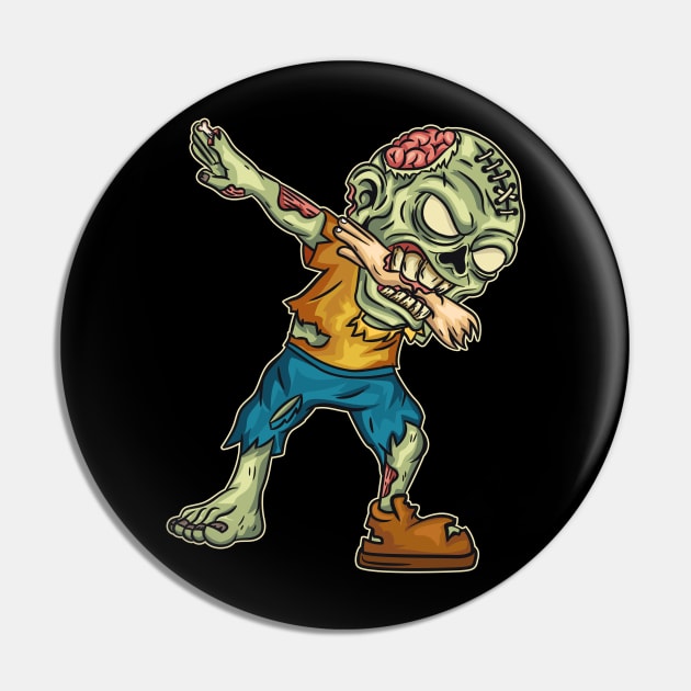 Dabbing Zombie graphic for a Halloween Costume Lover Pin by biNutz