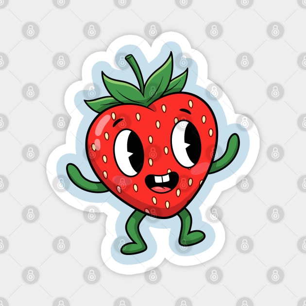 Happy Strawberry Magnet by enrynz