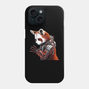 Mechanized Marvel: Red Panda Cyborg Phone Case