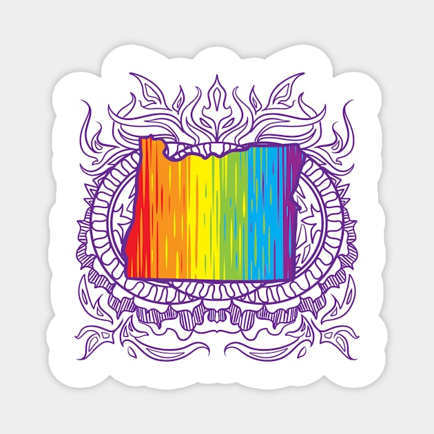 Oregon Mandala Pride Magnet by Manfish Inc.