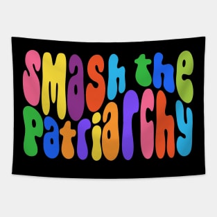 Smash The Patriarchy Rainbow Word Art Tapestry