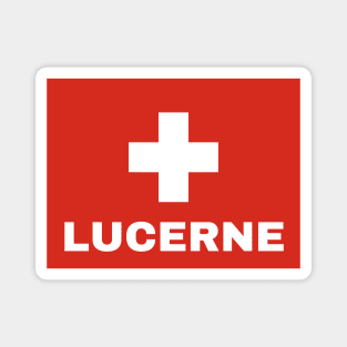 Lucerne City in Swiss Flag Magnet