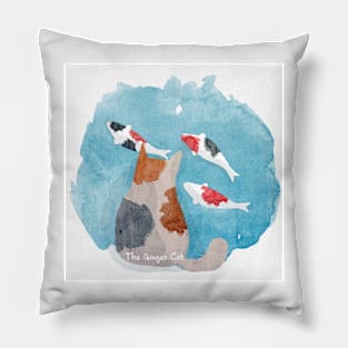 Cat and koi Pillow