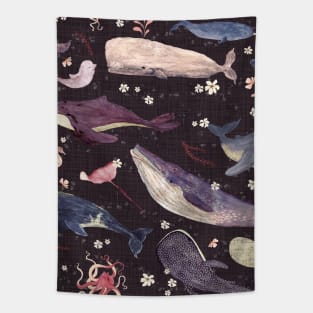 Whale song (purple) Tapestry