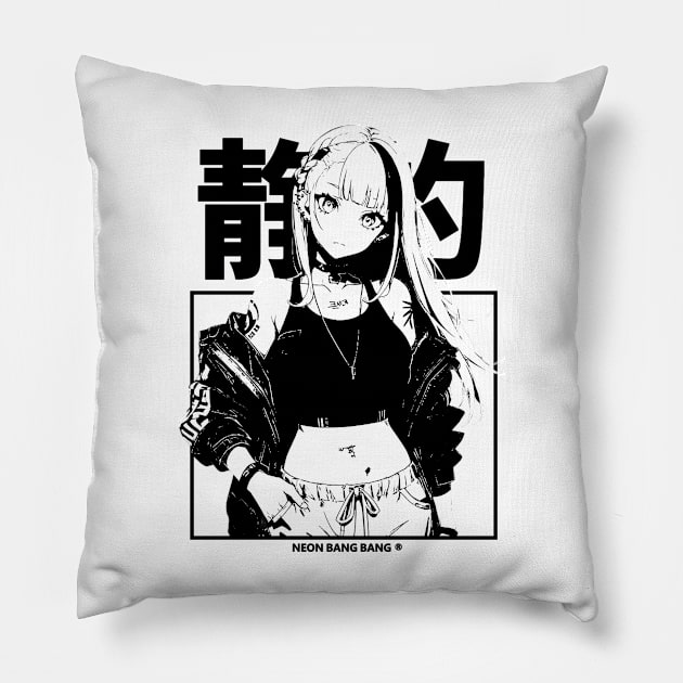 Minimalist Anime Streetwear Pillow by Neon Bang Bang