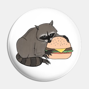 Burger Raccoon Pin