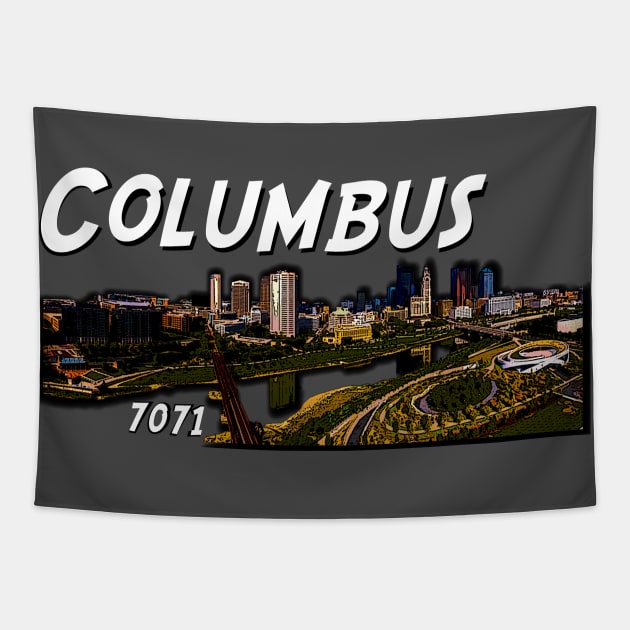Columbus Comic Book City Tapestry by 7071