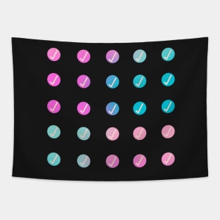 Back to School Teal and Fuchsia Gradient Checkmark Planner Tapestry