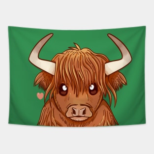 Pocket Cute Scottish Highland Cow Tapestry