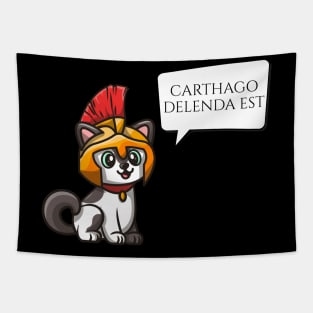 Carthago Delenda Est - Ancient Roman Legionary Cat - Latin Tapestry