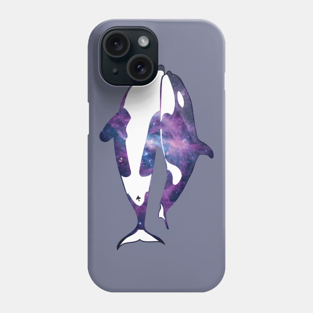 Orca Twins in Space Phone Case by ThinkingSimple