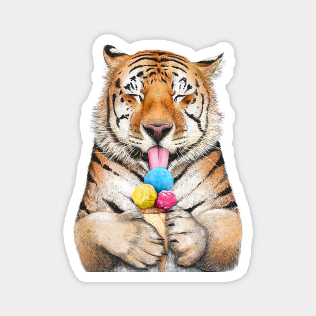 Tiger with ice cream Magnet by kodamorkovkart