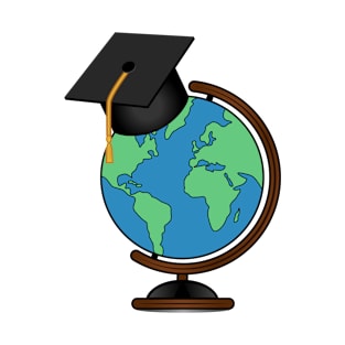 Globe And Graduation Cap T-Shirt