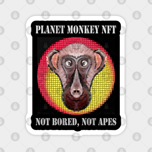 Planet Monkey Cute Animals Not Bored Apes Magnet by PlanetMonkey