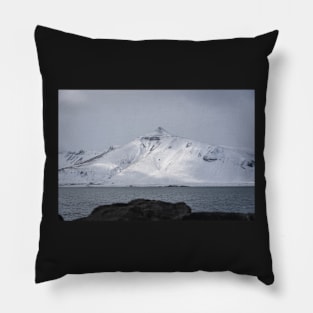 Mountain Covered in Snow in Iceland Photograph Pillow