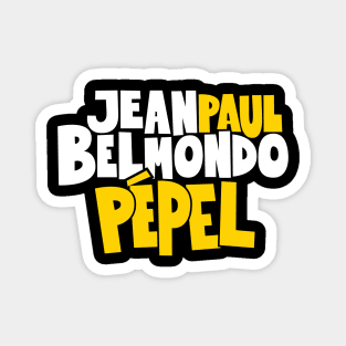 Jean-Paul Belmondo Lettering - French Cinema Icon Magnet