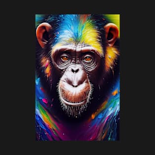 Chimpanzee Ape Animal Discovery Adventure Nature Planet Earth Paint T-Shirt