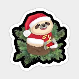 Funny Santa Sloth Magnet