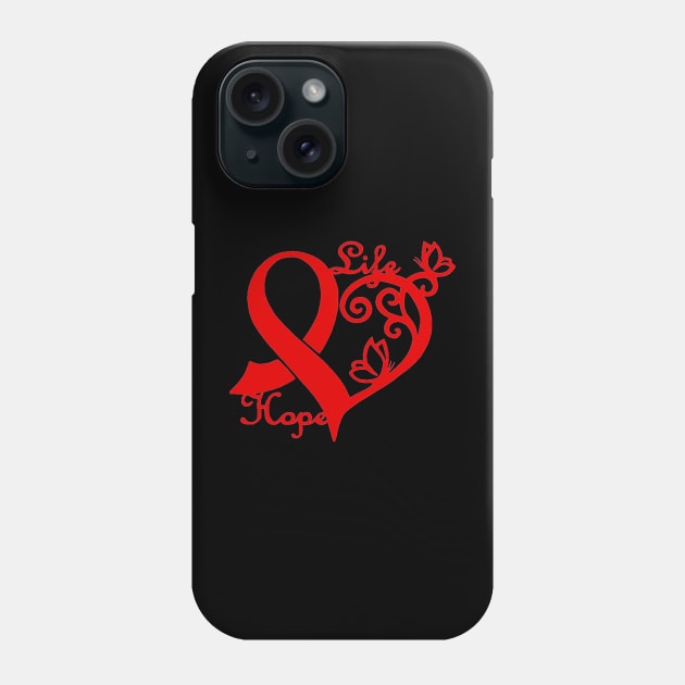 Heart awareness ribbon Phone Case by CaitlynConnor