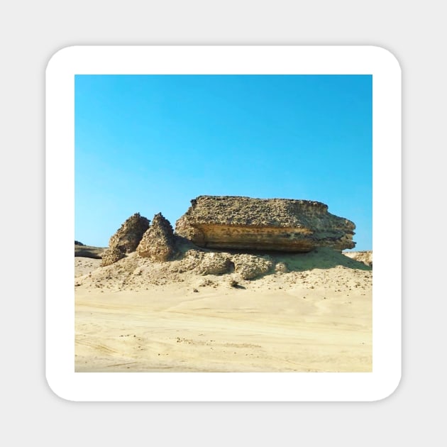 Rock formation at Shaleem, Oman Magnet by PedaDesign