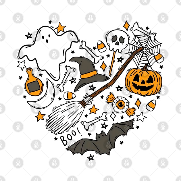 Halloween Doodles Hearth, Gift For Halloween Moms, Cute Halloween, Halloween, Pumpkin, Halloween Witch by Hoahip