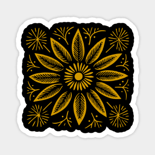 Lino Cut Flowers Magnet