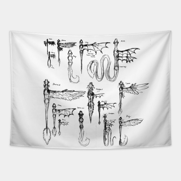 Size chart of dragons Chart Of Dragons Tapestry TeePublic