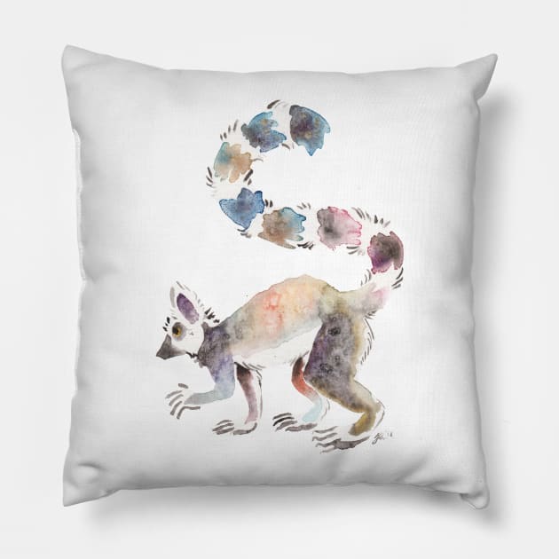 Splotchy Lemur Pillow by Temrin