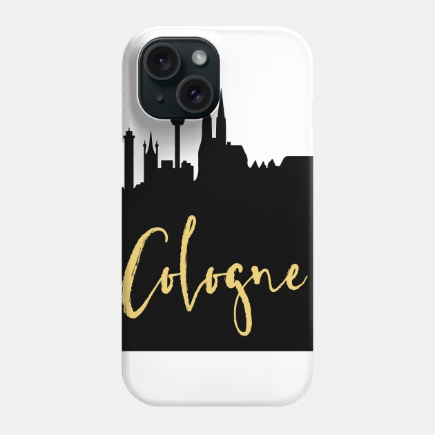 COLOGNE GERMANY DESIGNER SILHOUETTE SKYLINE ART Phone Case by deificusArt