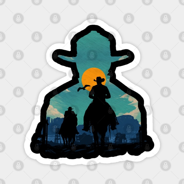 Western cowboy Magnet by clingcling