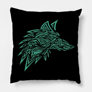 Wolf tattoo love colorful Pillow