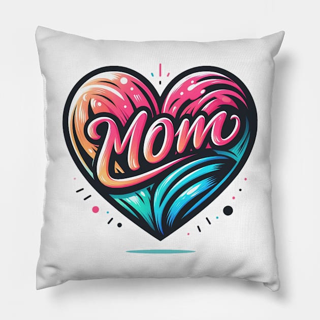 Love you mom Pillow by Cute&Brave