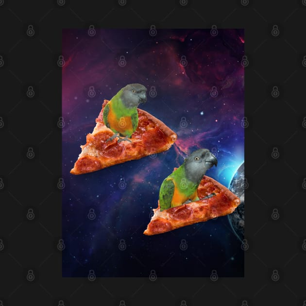 senegal parrot space pizza funny by Oranjade0122