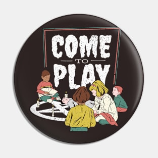 Come to Play // Funny Children's Activity Parody Illustration // Funny Occult Pin