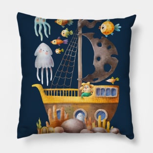 Sunken pirate ship Pillow