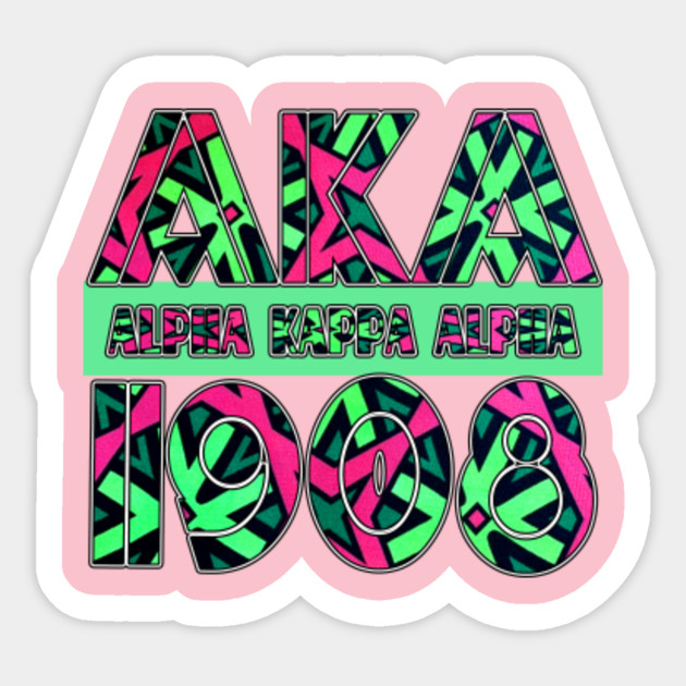 AKA 1908 Pink and Green Retro Design - Aka Crossing Gifts - Sticker ...