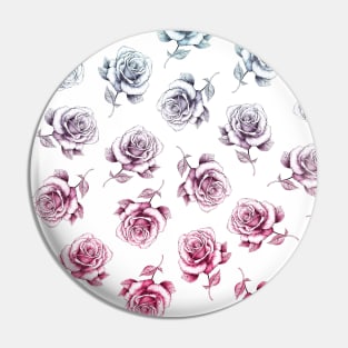 Roses Pattern Gradient Pink to Blue Pin