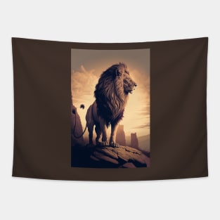 The Majestic Lion: King of the Jungle Tapestry