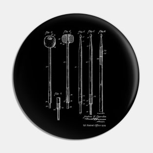 Awesome Gift For The Drummer Vintage Patent Image Drumsticks 1929 Pin