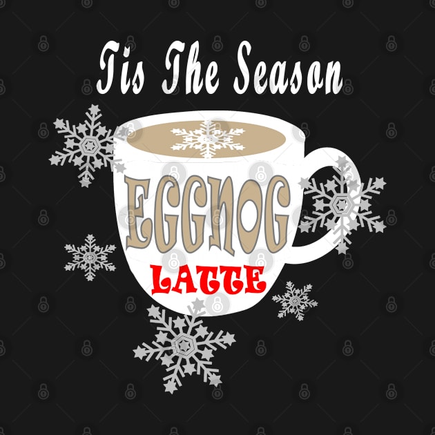 Eggnog Merry Christmas Tis The Season Snowflakes by DesignFunk