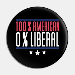 0% Liberal 100% American Pin