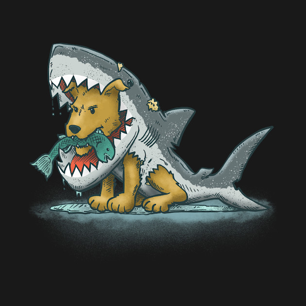 Discover Sharksuit Dog - Comedy - T-Shirt