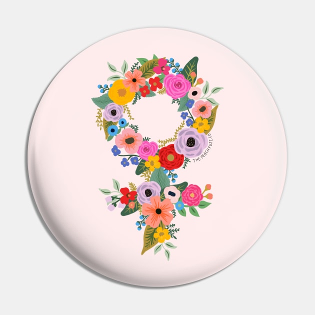 Floral Feminist Pin by ThePeachFuzz